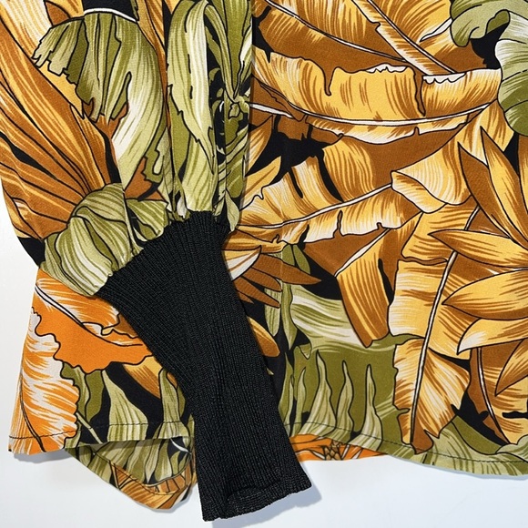 Vintage Ferragamo Jungle Print Tropical Animal Leopard Top Women Size L - Picture 6 of 11